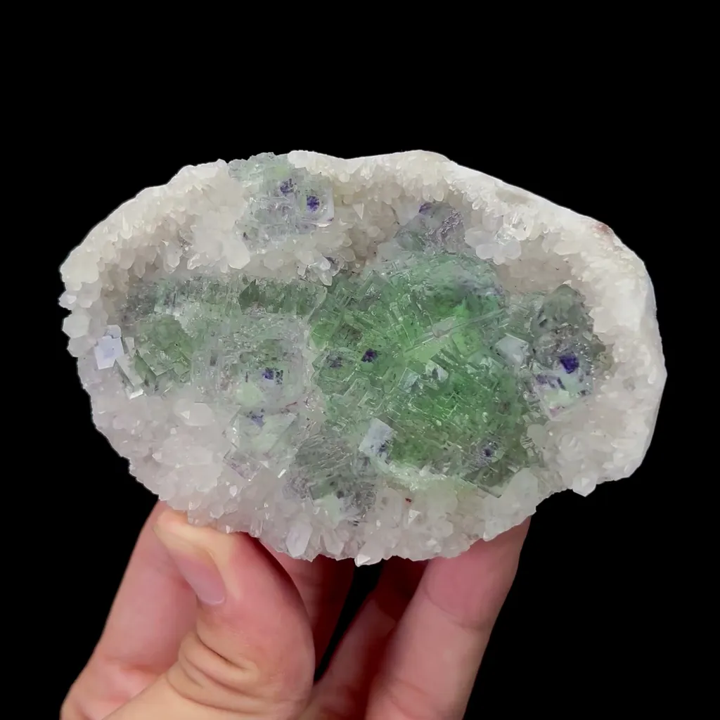 Natural Green Stepped Fluorite and Crystal Mineral Specimen,High Quality Specimen,FUJIAN,CHINA(92*63*30mm) image