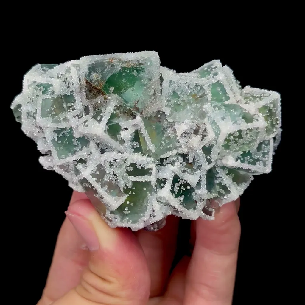 Natural Green Sugar Fluorite and Crystal Mineral Specimen,High Quality Specimen,FUJIAN,CHINA(83*52*32mm) image