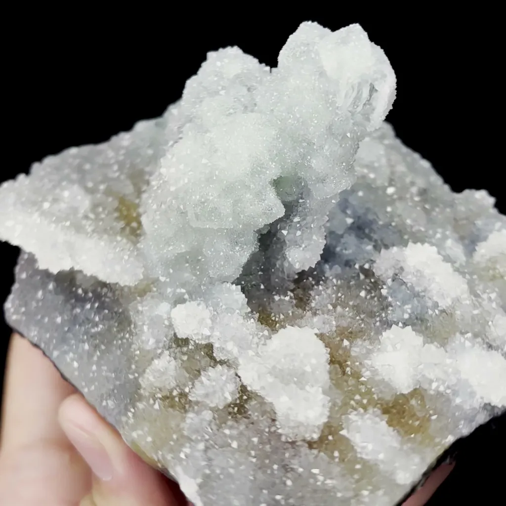 Natural Green Sugar Fluorite and Quartz Mineral Specimen,High Quality Specimen,FUJIAN,CHINA(113*100*70mm) - image 2