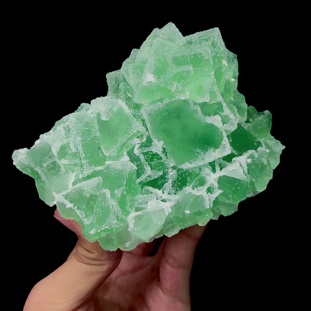 Natural Green Sugar Fluorite Mineral Specimen,High Quality Specimen,FUJIAN,CHINA(127*96*70mm) image