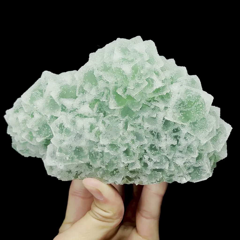 Natural Green Sugar Fluorite Mineral Specimen,High Quality Specimen,FUJIAN,CHINA(156*62*92mm) image