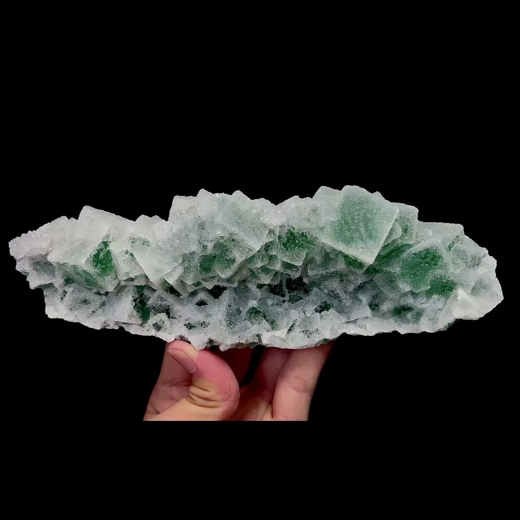 Natural Green Sugar Fluorite Mineral Specimen,High Quality Specimen,FUJIAN,CHINA(205*70*54mm) image