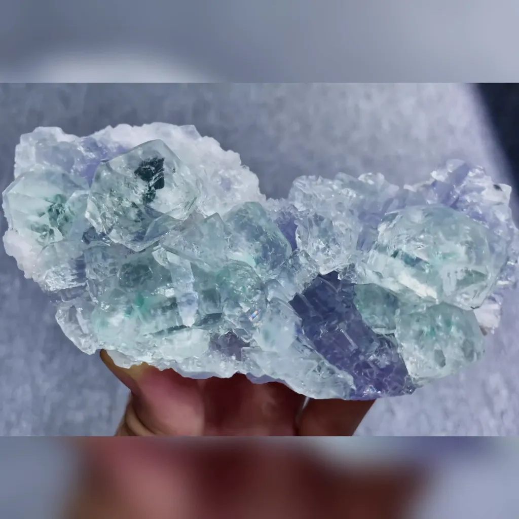 Natural Green Transparent Cube Fluorite comes from Zhejiang,China 135*65*40MM - image 2