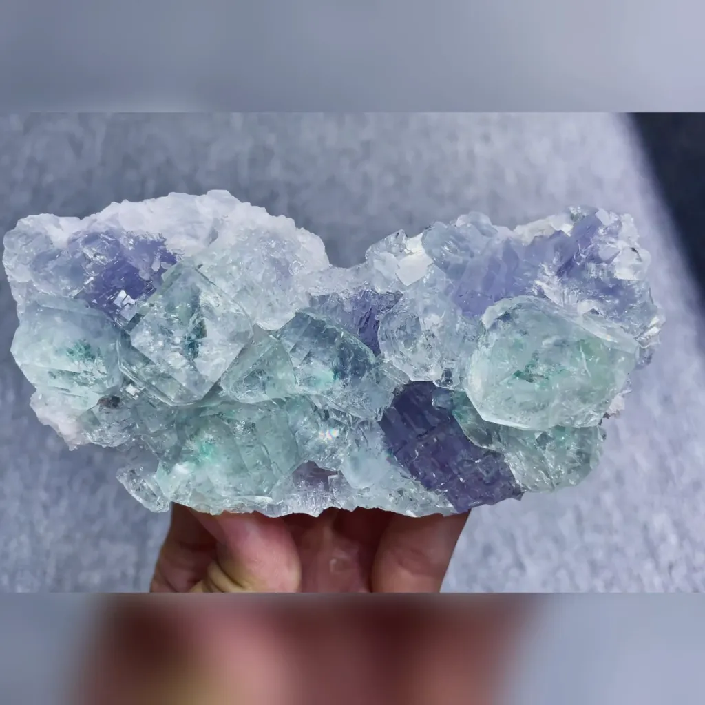 Natural Green Transparent Cube Fluorite comes from Zhejiang,China 135*65*40MM - image 3