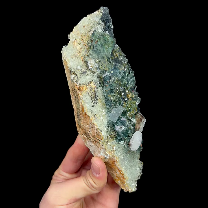Natural Green Transparent Cubic Fluorite and Calcite, Mineral Specimen:Zhejiang,China (70*180*50MM) - image 4