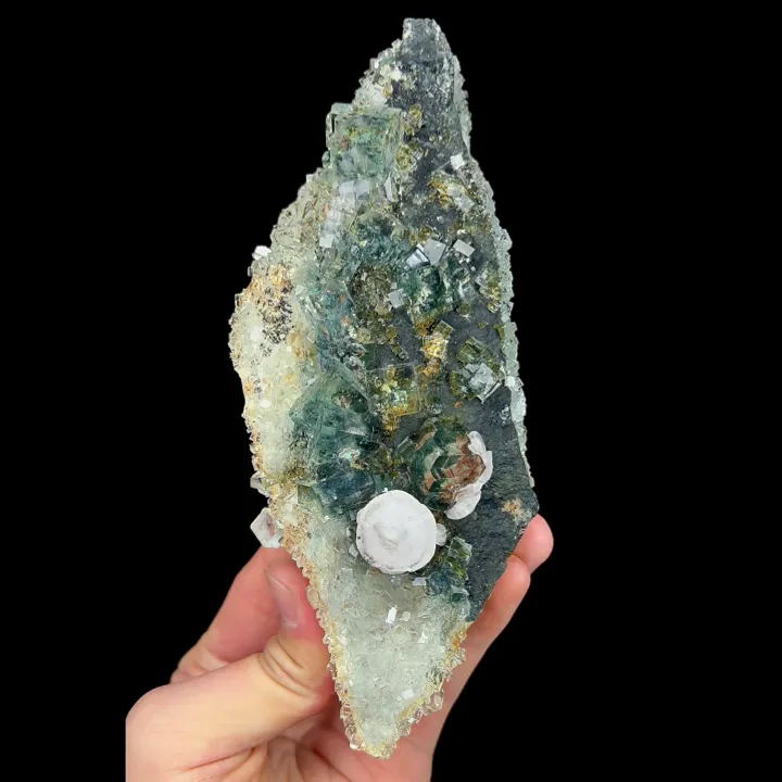 Natural Green Transparent Cubic Fluorite and Calcite, Mineral Specimen:Zhejiang,China (70*180*50MM) - image 5