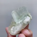 Natural Green Transparent Cubic Fluorite and Calcite Symbiosis comes from Xianghualing,Hunan 50*45*30MM - image 4