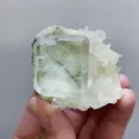 Natural Green Transparent Cubic Fluorite and Calcite Symbiosis comes from Xianghualing,Hunan 50*45*30MM - image 6