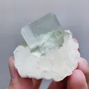 Natural Green Transparent Cubic Fluorite and Calcite Symbiosis comes from Xianghualing,Hunan 50*45*30MM - image 3