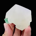 Natural Green Transparent Cubic Fluorite and Calcite Symbiosis comes from Xianghualing,Hunan 55*55*20MM - image 1