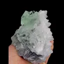 Natural Green Transparent Cubic Fluorite and Clear Quartz Cluster, Mineral Specimen:Zhejiang,China (120*125*80MM) - image 3