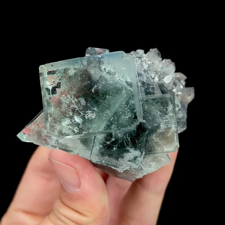 Natural Green Transparent Cubic Fluorite and Quartz Cluster, Mineral Specimen:Zhejiang,China (50*50*65MM) - image 4