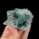 Natural Green Transparent Cubic Fluorite and Quartz Cluster, Mineral Specimen:Zhejiang,China (50*50*65MM) - image 4