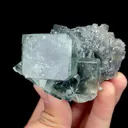 Natural Green Transparent Cubic Fluorite and Quartz Cluster, Mineral Specimen:Zhejiang,China (50*50*65MM) - image 2