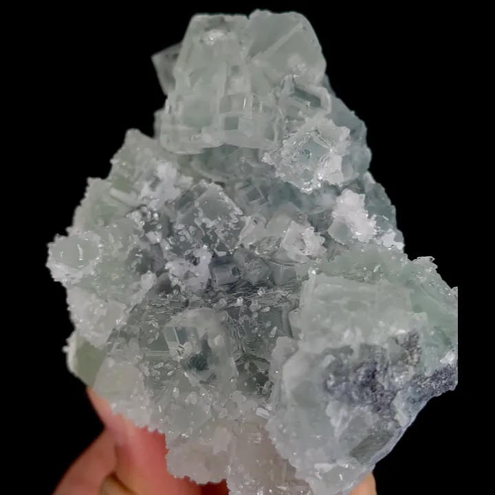 Natural Green Transparent Cubic Fluorite and Quartz, Mineral Specimen:Xianghualing,Hunan (100*75*50MM) - image 4