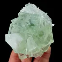 Natural Green Transparent Cubic Fluorite and Quartz, Mineral Specimen:Zhejiang,China (80*75*45MM) - image 3
