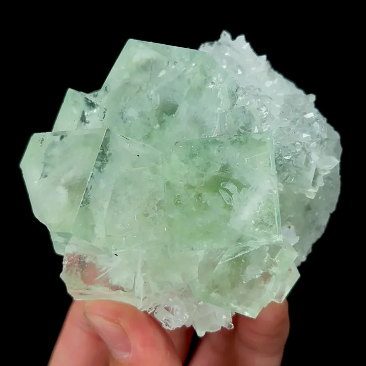 Natural Green Transparent Cubic Fluorite and Quartz, Mineral Specimen:Zhejiang,China (80*75*45MM) - image 6