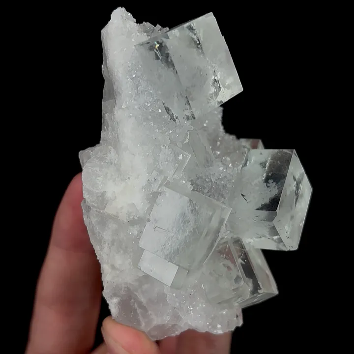 Natural Green Transparent Cubic Fluorite and Quartz, Mineral Specimen:Zhejiang,China (85*55*50MM) - image 2