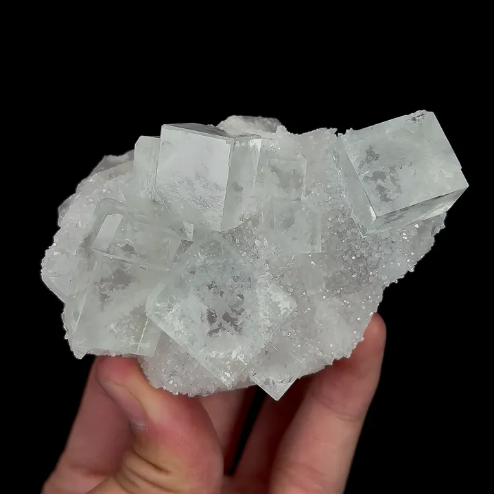 Natural Green Transparent Cubic Fluorite and Quartz, Mineral Specimen:Zhejiang,China (85*55*50MM) - image 5