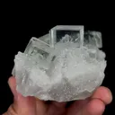 Natural Green Transparent Cubic Fluorite and Quartz, Mineral Specimen:Zhejiang,China (85*55*50MM) - image 3