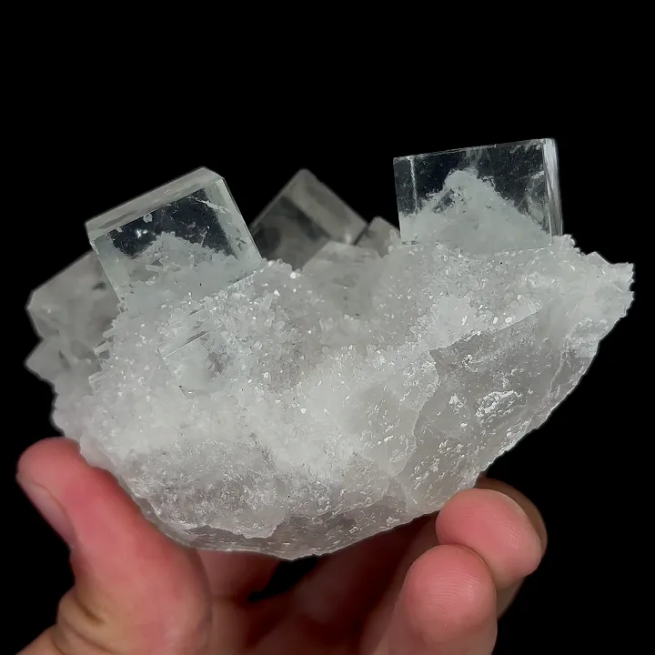 Natural Green Transparent Cubic Fluorite and Quartz, Mineral Specimen:Zhejiang,China (85*55*50MM) - image 4
