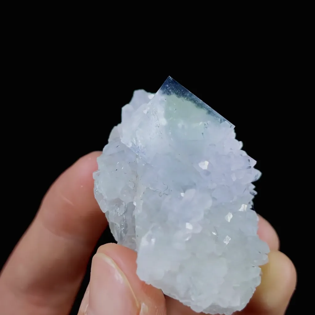 Natural Green Transparent Cubic Fluorite and Quartz Symbiosis comes from Zhejiang,China 40*50*30MM - image 3