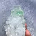 Natural Green Transparent Cubic Fluorite and Quartz Symbiosis comes from Zhejiang,China 75*65*40MM - image 4
