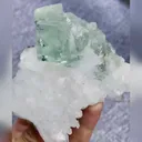 Natural Green Transparent Cubic Fluorite and Quartz Symbiosis comes from Zhejiang,China 90*80*60MM - image 3