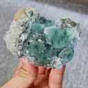 Natural Green Transparent Cubic Fluorite and Siderite Symbiosis comes from Xianghualing,Hunan 80*55*30MM - image 2