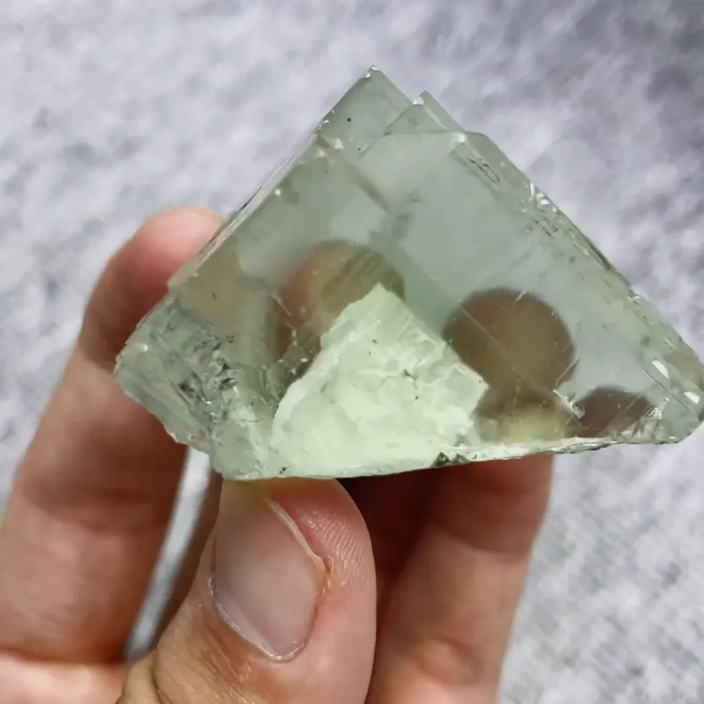 Natural Green Transparent Cubic Fluorite comes from Xianghualing,Hunan 45*40*35MM - image 3