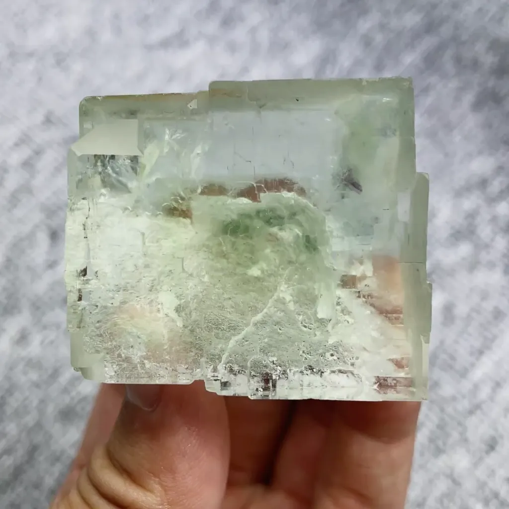 Natural Green Transparent Cubic Fluorite comes from Xianghualing,Hunan 45*40*35MM - image 6