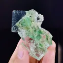 Natural Green Transparent Cubic Fluorite comes from Xianghualing,Hunan 45*55*35MM - image 1