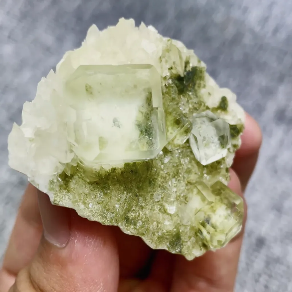Natural Green Transparent Cubic Fluorite comes from Xianghualing,Hunan 50*40*20MM - image 3