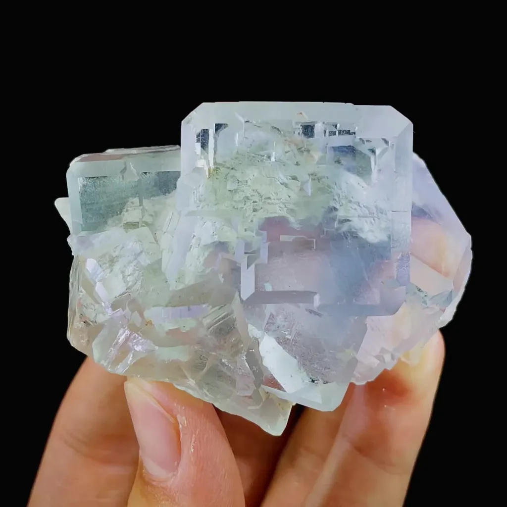 Natural Green Transparent Cubic Fluorite comes from Xianghualing,Hunan 65*50*40MM image