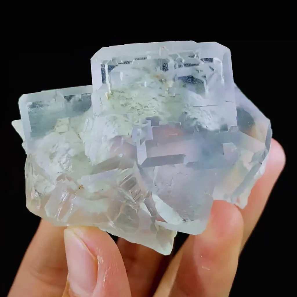 Natural Green Transparent Cubic Fluorite comes from Xianghualing,Hunan 65*50*40MM - image 4