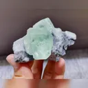 Natural Green Transparent Cubic Fluorite comes from Xianghualing,Hunan 80*55*40MM - image 2