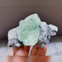 Natural Green Transparent Cubic Fluorite comes from Xianghualing,Hunan 80*55*40MM - image 1