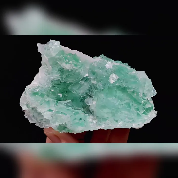 Natural Green Transparent Cubic Fluorite comes from Zhejiang,China 100*65*45MM - image 5