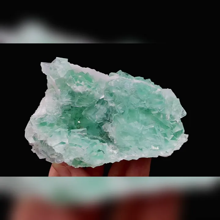 Natural Green Transparent Cubic Fluorite comes from Zhejiang,China 100*65*45MM - image 6