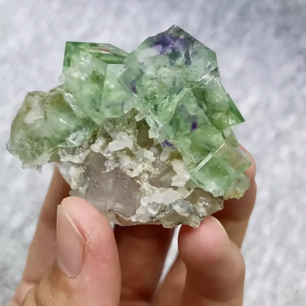Natural Green Transparent Cubic Fluorite comes from Zhejiang,China 60*40*30MM - image 6