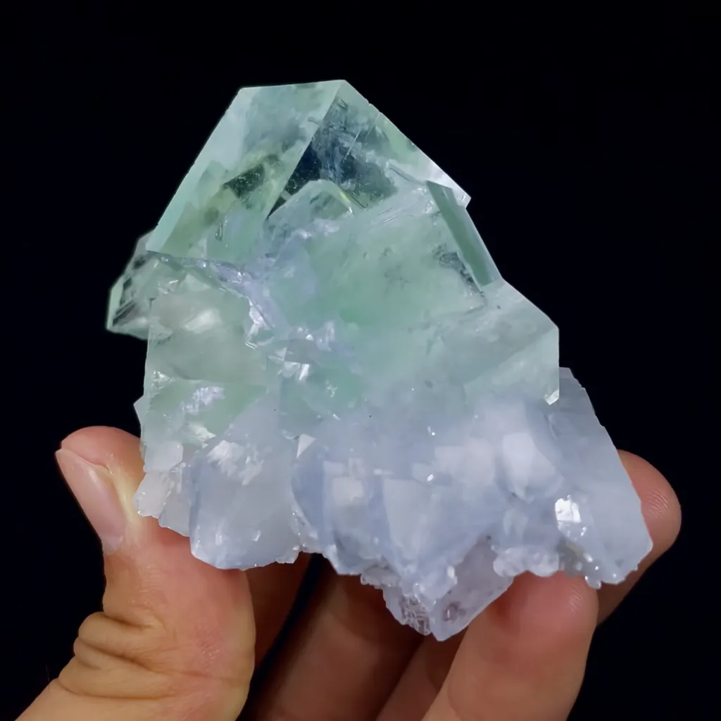 Natural Green Transparent Cubic Fluorite comes from Zhejiang,China 85*45*40MM - image 2
