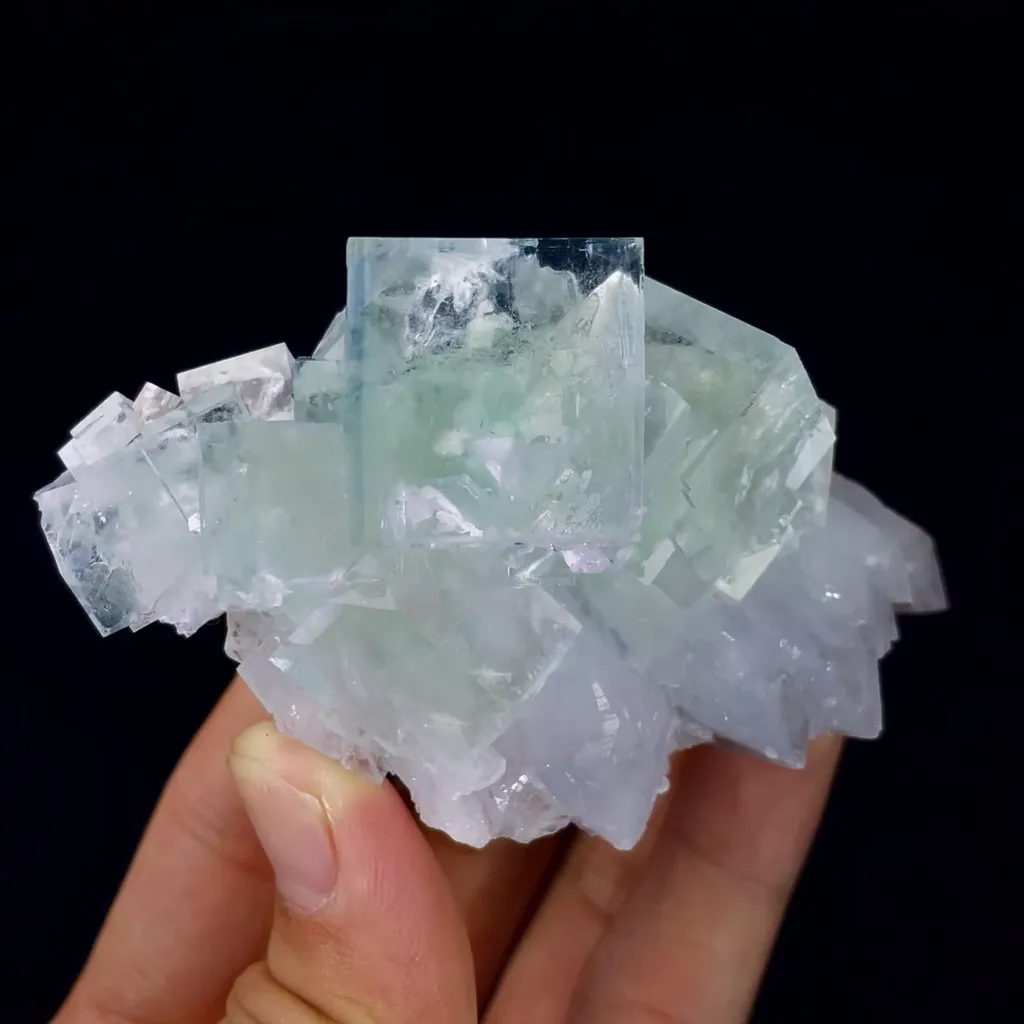 Natural Green Transparent Cubic Fluorite comes from Zhejiang,China 85*45*40MM image