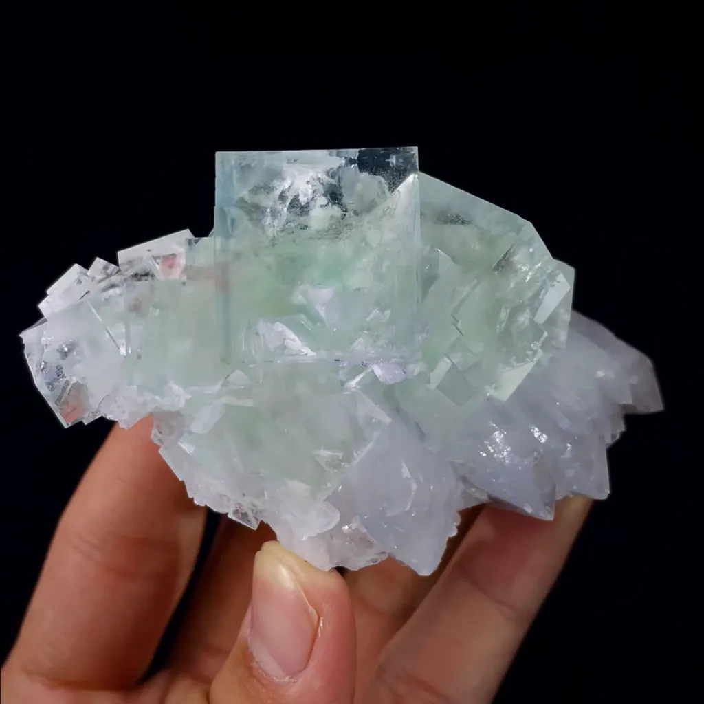 Natural Green Transparent Cubic Fluorite comes from Zhejiang,China 85*45*40MM - image 3