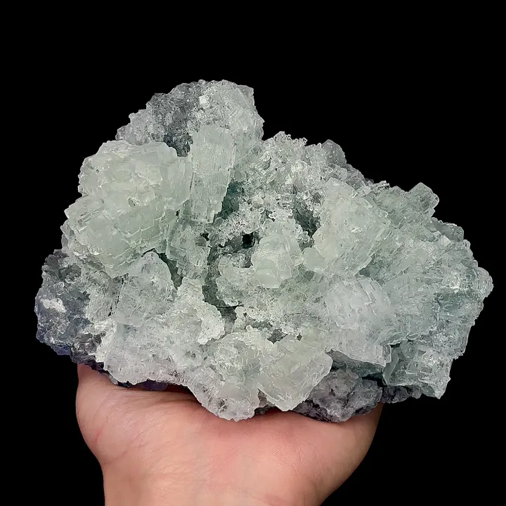 Natural Green Transparent Cubic Fluorite, Mineral Specimen:Xianghualing,Hunan (140*100*70MM) image
