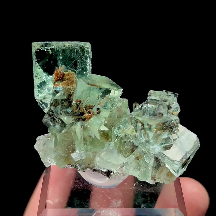 Natural Green Transparent Cubic Fluorite, Mineral Specimen:Xianghualing,Hunan (45*25*30MM) - image 5