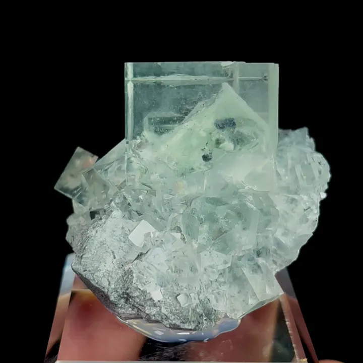 Natural Green Transparent Cubic Fluorite, Mineral Specimen:Xianghualing,Hunan (45*40*35MM) - image 5