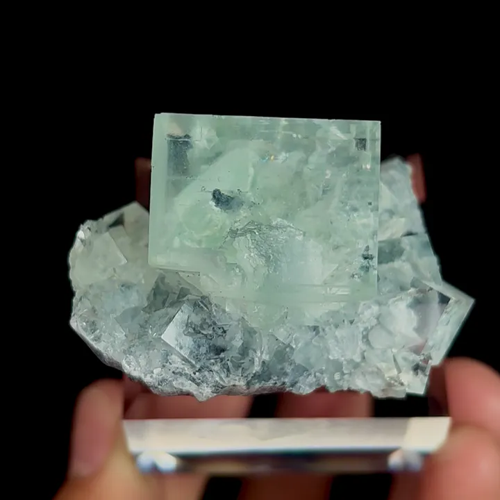 Natural Green Transparent Cubic Fluorite, Mineral Specimen:Xianghualing,Hunan (45*40*35MM) - image 4