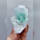 Natural Green Transparent Cubic Fluorite, Mineral Specimen:Xianghualing,Hunan (50*85*45mm) - image 4
