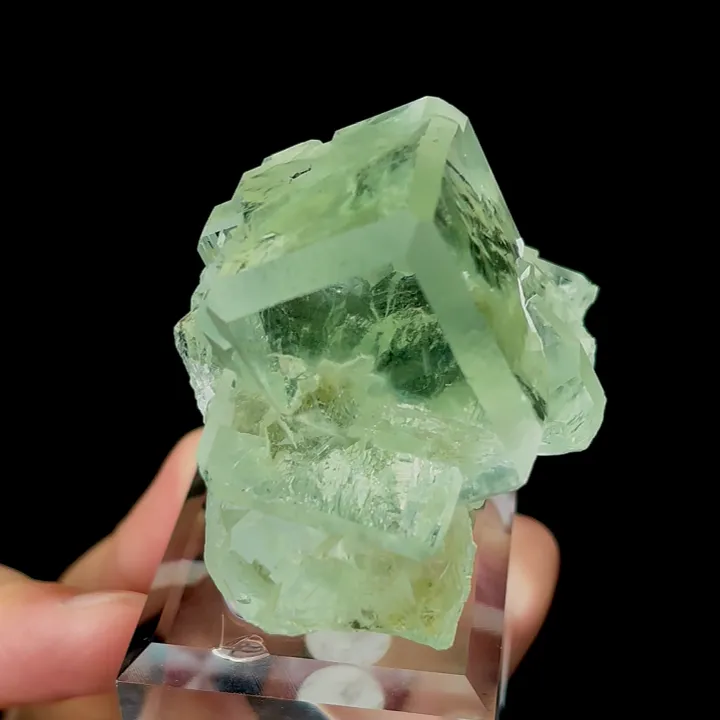 Natural Green Transparent Cubic Fluorite, Mineral Specimen:Xianghualing,Hunan (55*45*45MM) - image 3