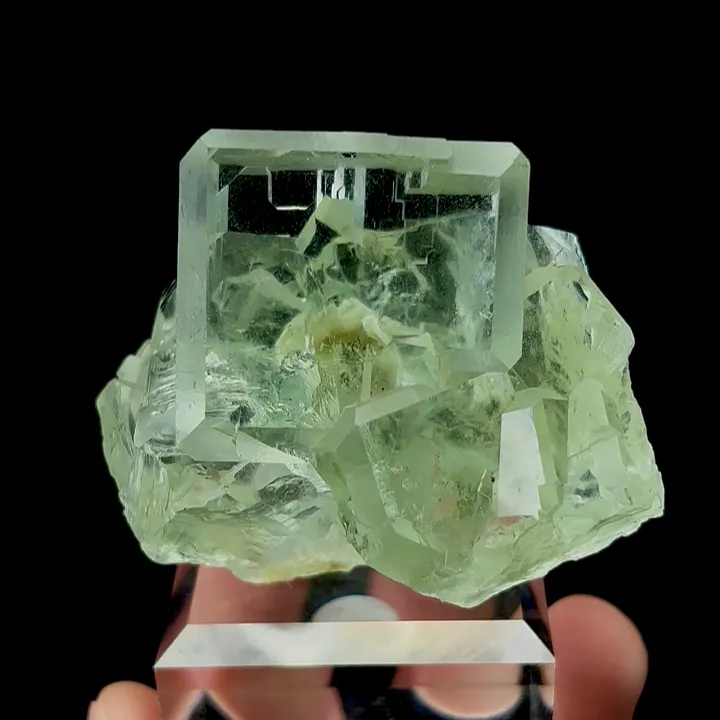 Natural Green Transparent Cubic Fluorite, Mineral Specimen:Xianghualing,Hunan (55*45*45MM) image